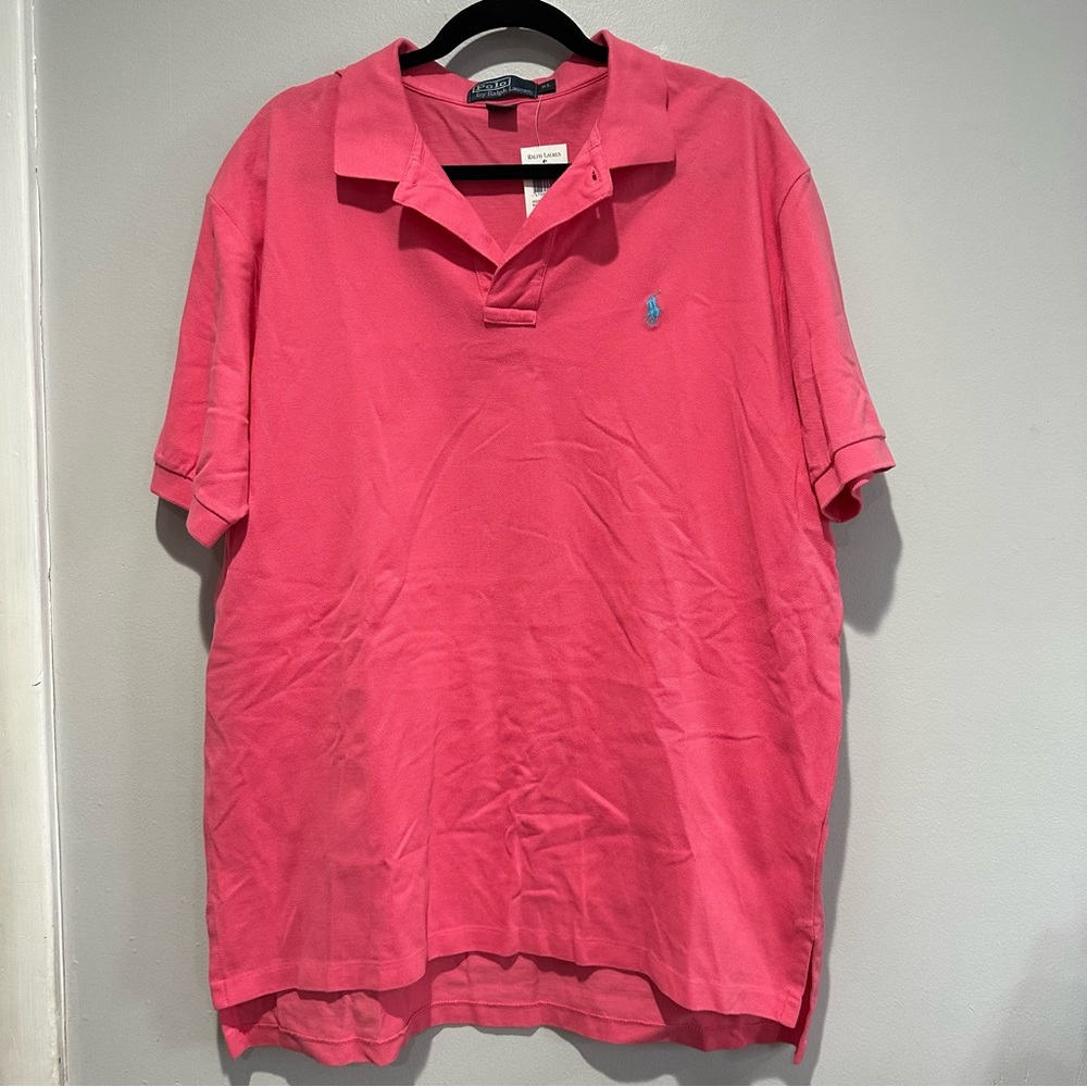 NEW Polo Ralph Lauren Sun Set Rose Short Sleeve Polo  Size XL